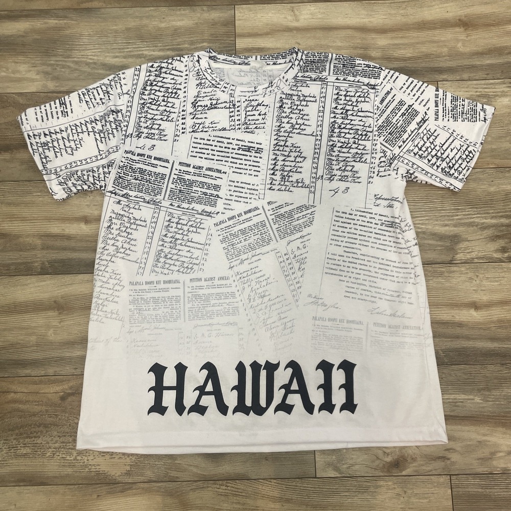 Hawaii's Finest Print Men's Size‎ XL Shirt White/Black Moisture-Wicking